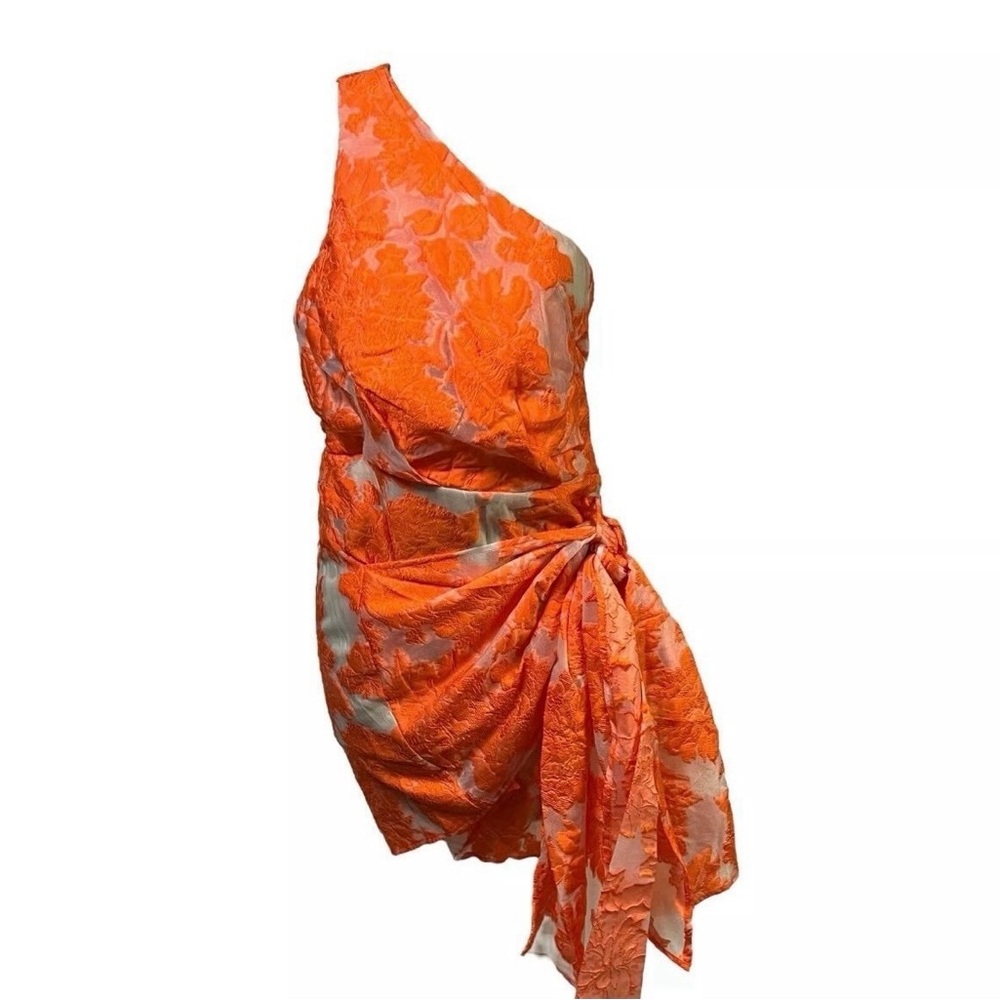 Showpo Brailey One Shoulder Mini Dress Orange Size 8 M